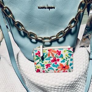 New nanette Lepore Crossbody/satchel, gold chain wallet included blue medium bag
